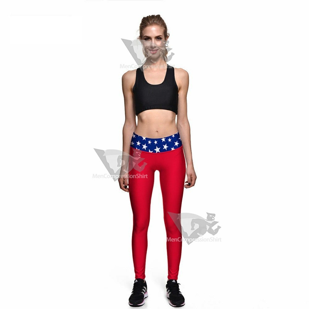 Princess Diana Red Compression Leggings