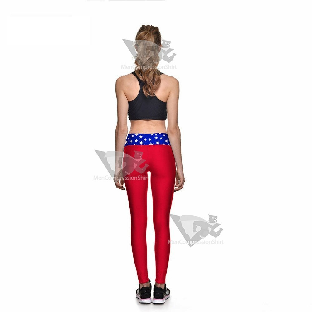 Princess Diana Red Compression Leggings
