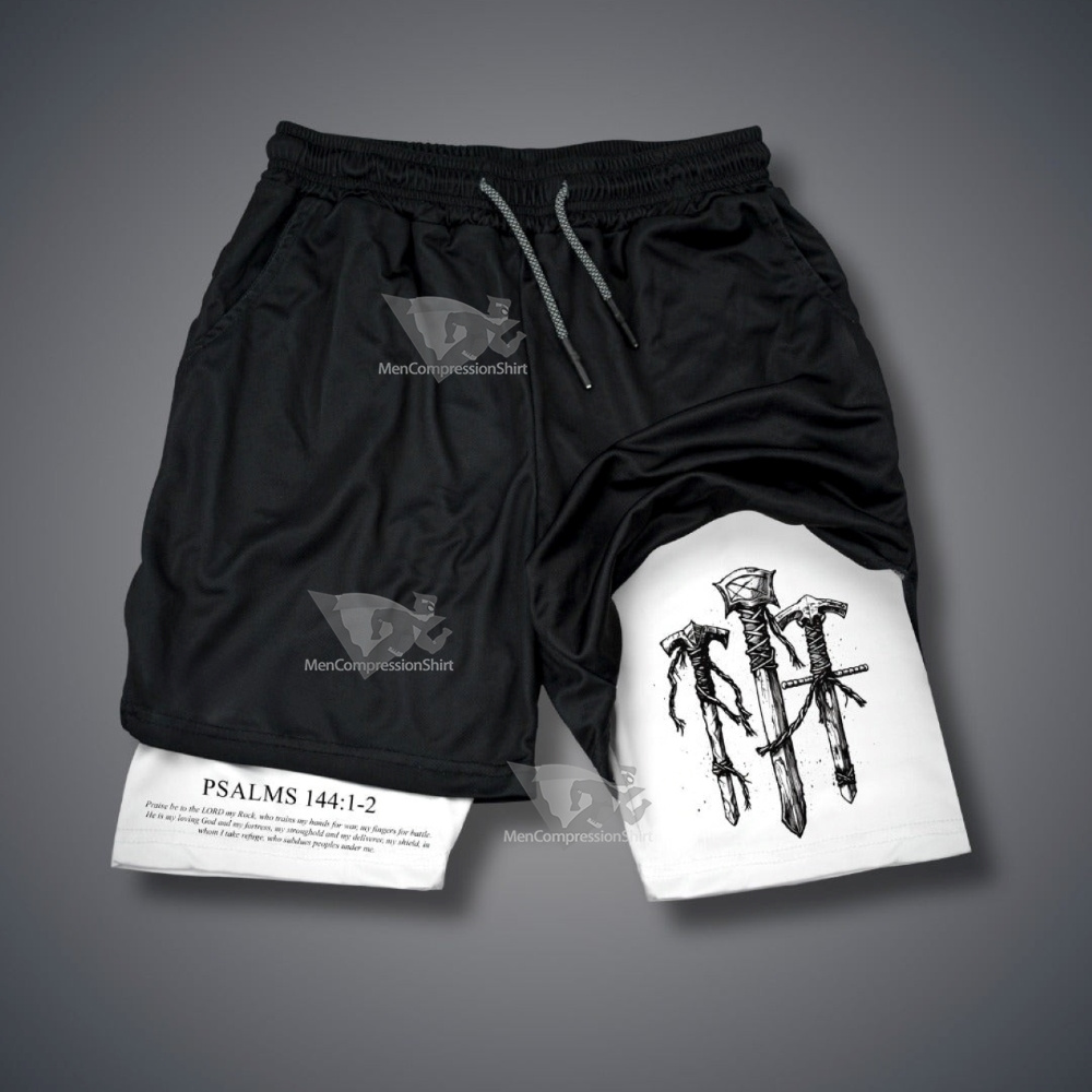 Psalm 144 1-2 Battle Sword Performance Shorts