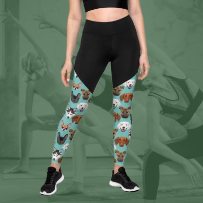 Pup Pattern Women Compression Legging
