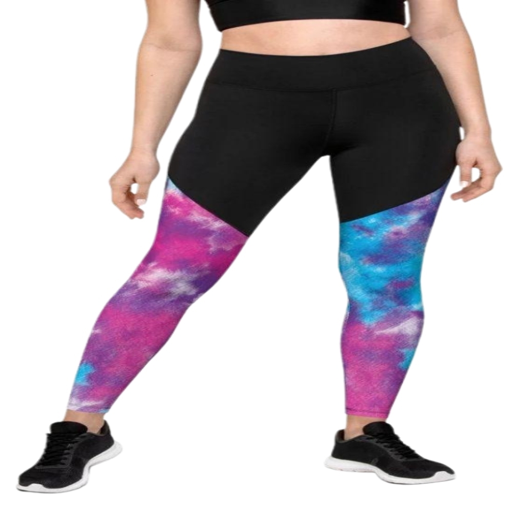 Purple Tie Dye Women Compression Legging