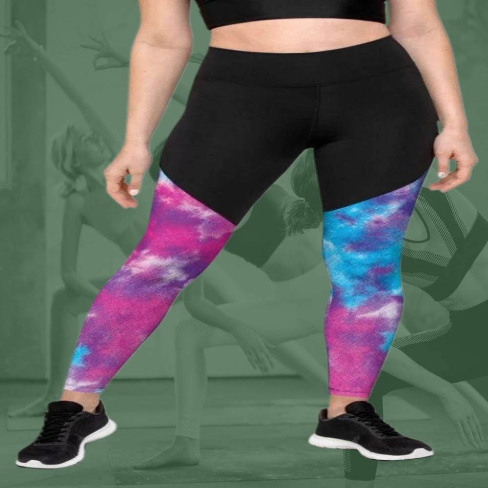 Purple Tie Dye Women Compression Legging