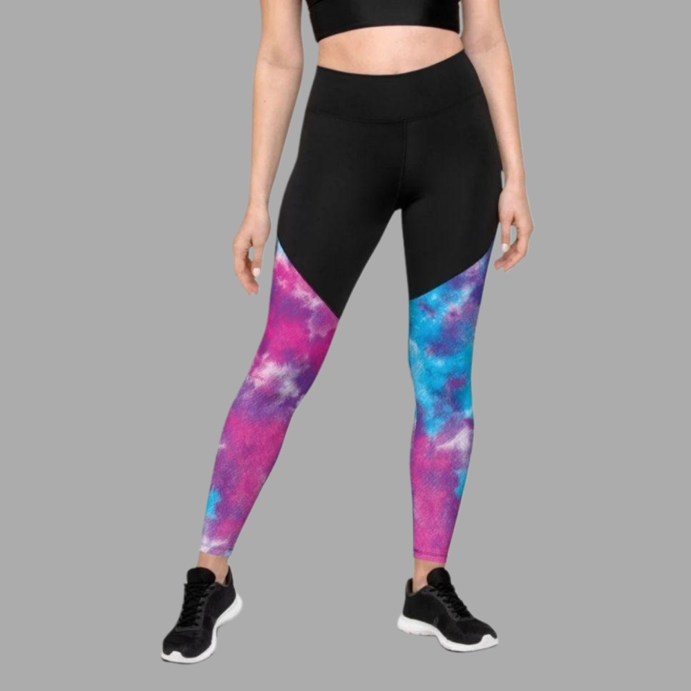 Purple Tie Dye Women Compression Legging