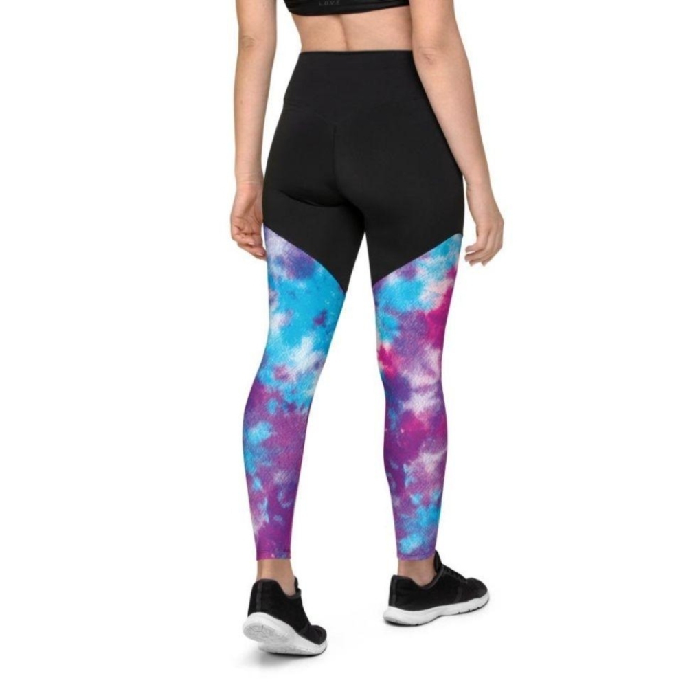 Purple Tie Dye Women Compression Legging