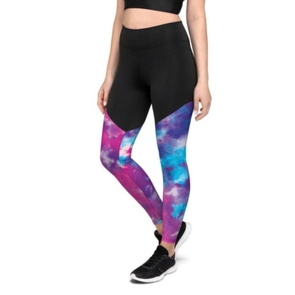 Purple Tie Dye Women Compression Legging