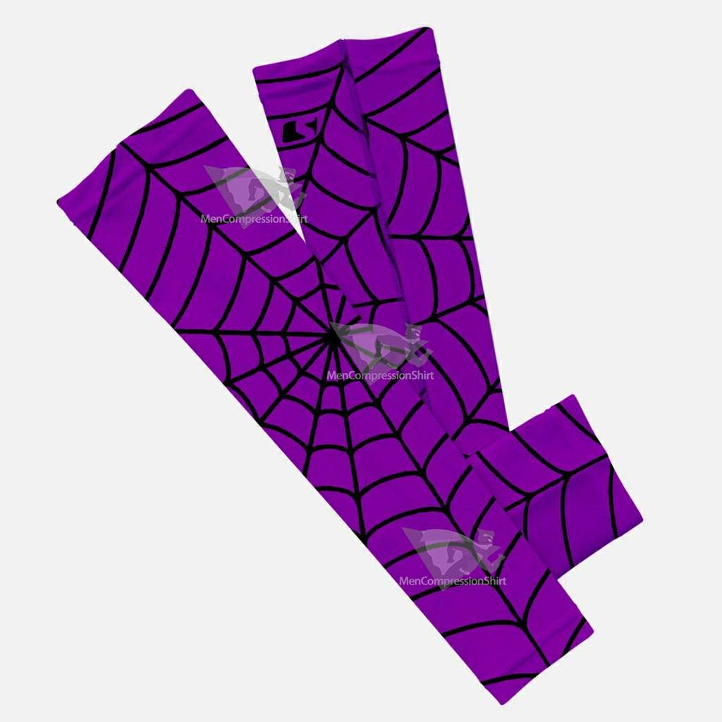 Purple With Black Web Pattern Kids Arm Sleeve