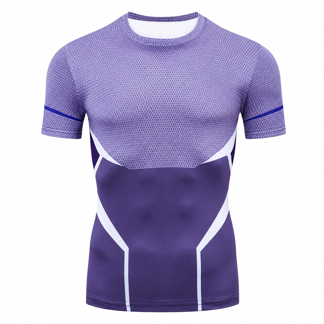Quicksilver Blue Purple Short Sleeve Compression Shirt