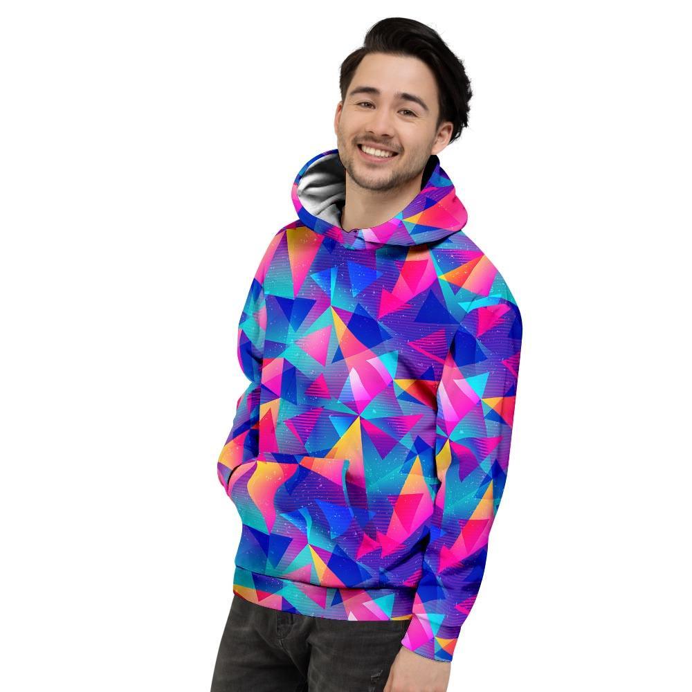 Rainbow Triangle Geometric Mens Full Size Hoodie