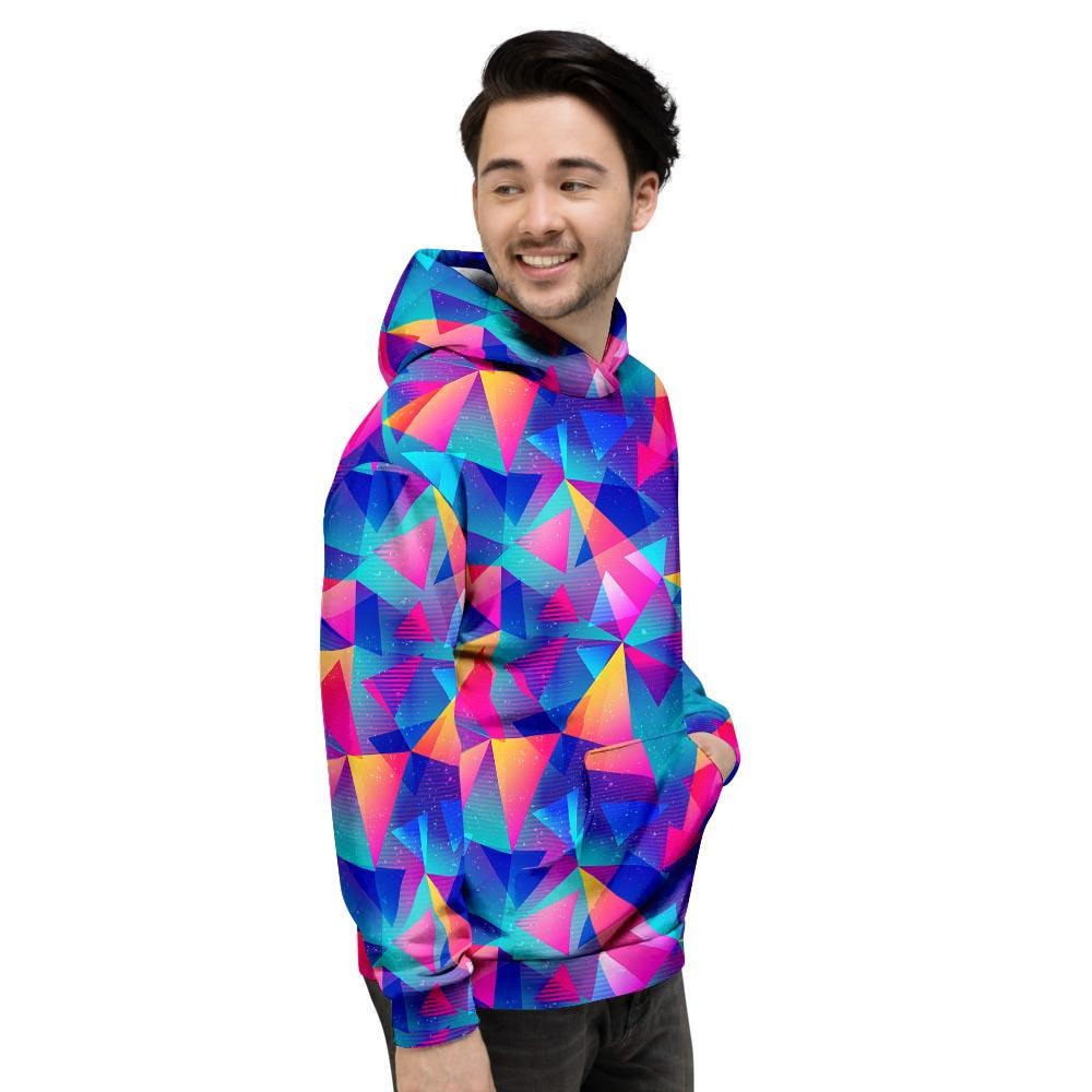 Rainbow Triangle Geometric Mens Full Size Hoodie