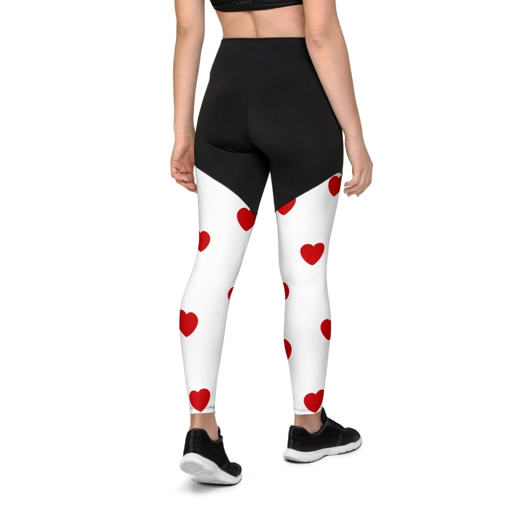 Red Hearts Women Compression Legging