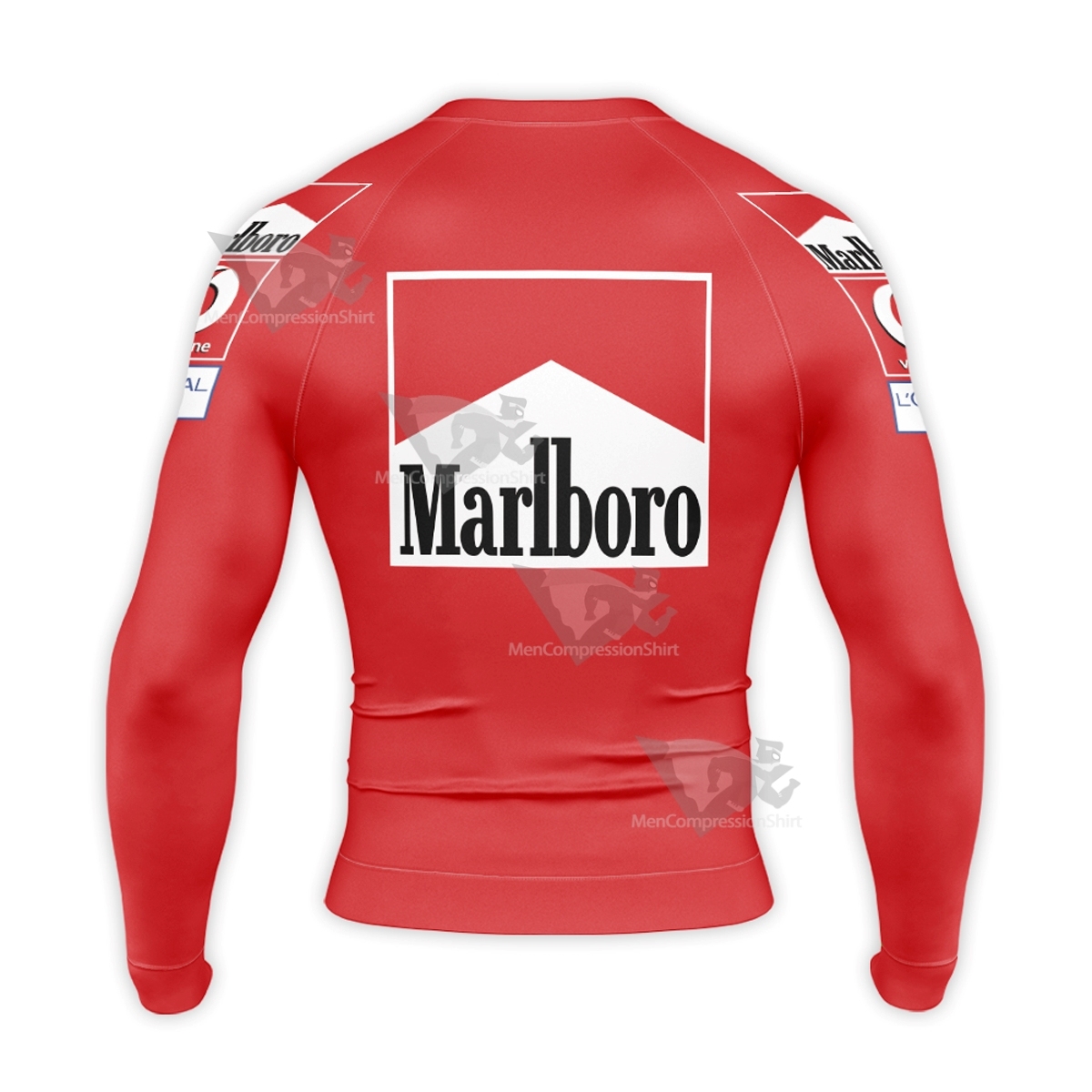 Red Michael Schumacher Long Sleeve Compression Shirt