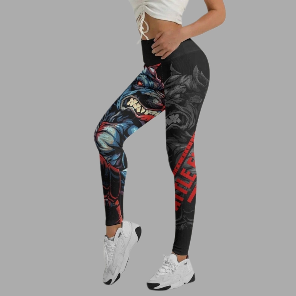 Red Rage Pitbull Boxing Women Compression Legging
