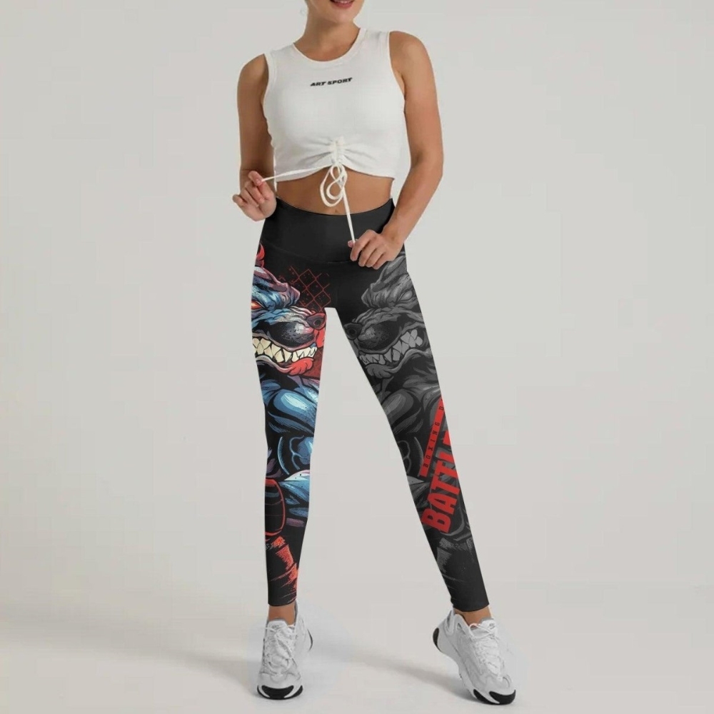 Red Rage Pitbull Boxing Women Compression Legging