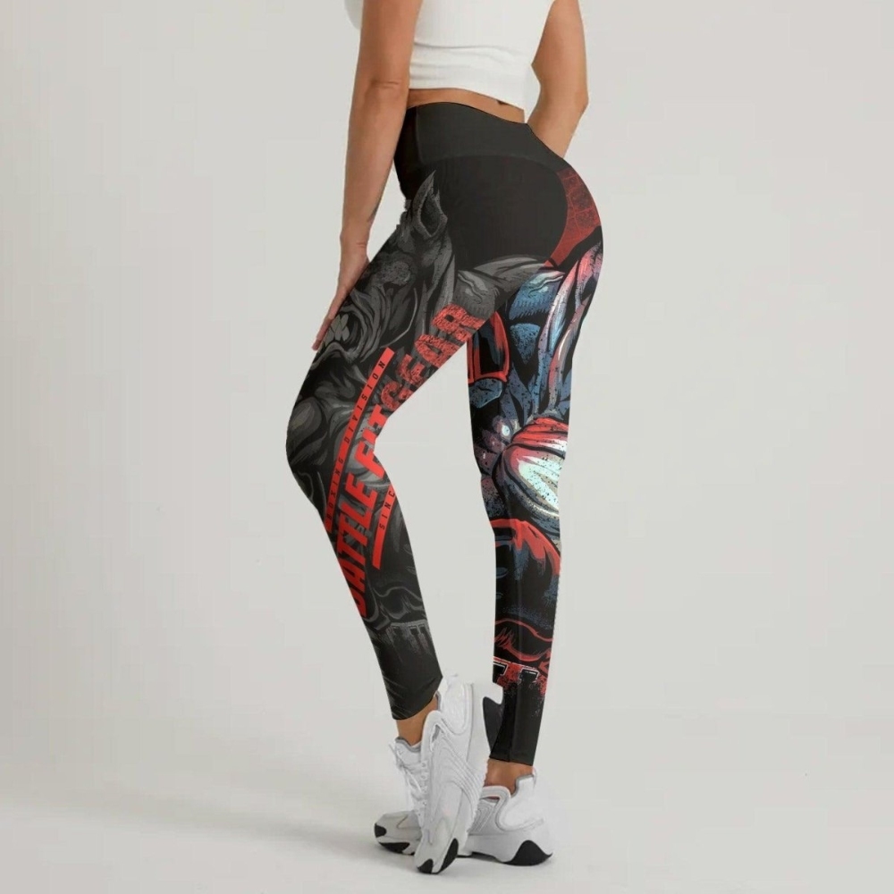 Red Rage Pitbull Boxing Women Compression Legging