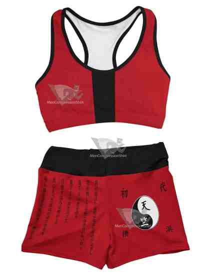 Red Tenjiku Women Compression Active Wear Set