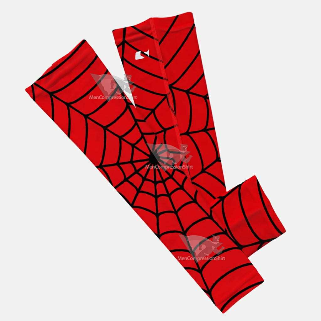 Red Web Pattern Kids Arm Sleeve