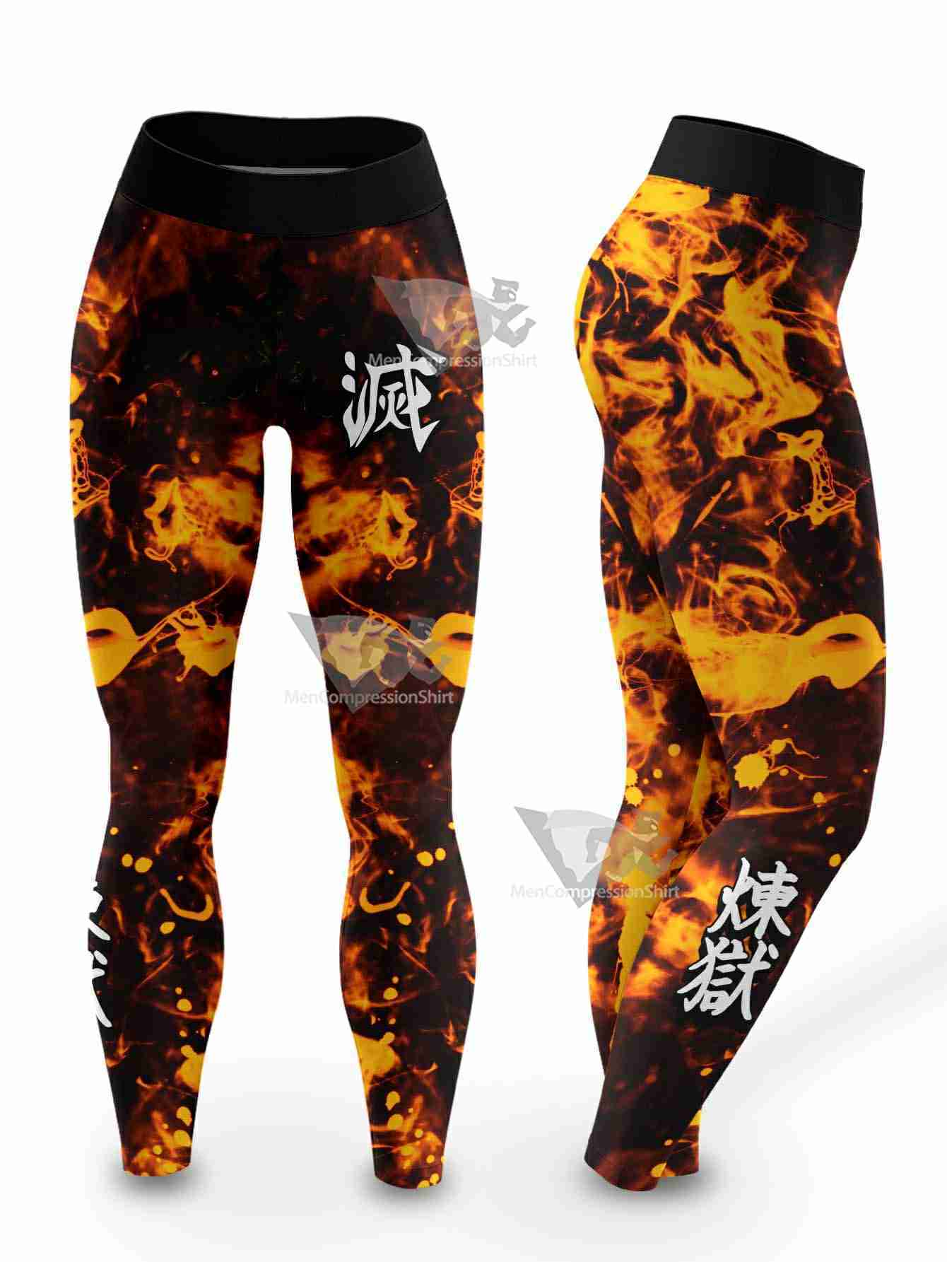 Rengoku Tie Dye Women Compression Leggings
