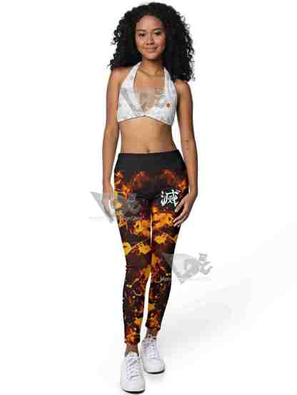 Rengoku Tie Dye Women Compression Leggings