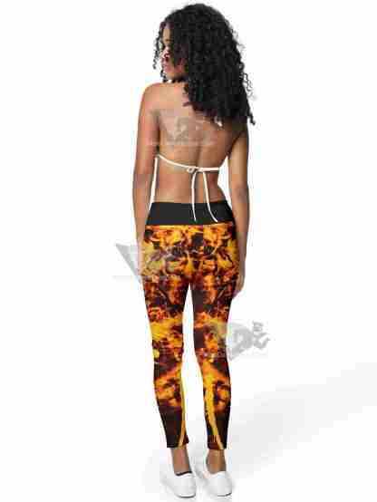 Rengoku Tie Dye Women Compression Leggings