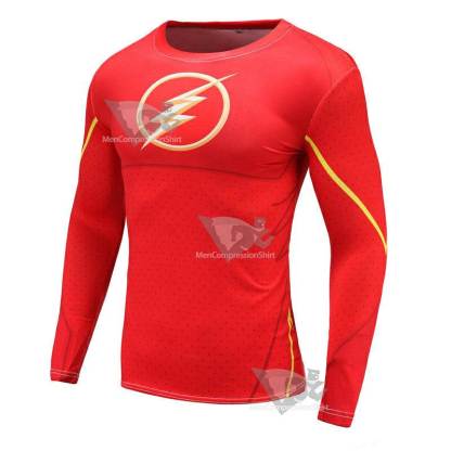 Retro Barry Allen Man Long Sleeve Compression Shirt