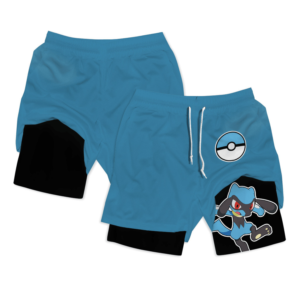 Riolu Anime Compression Gym Shorts