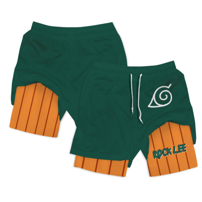 Rock Lee Anime Compression Gym Shorts