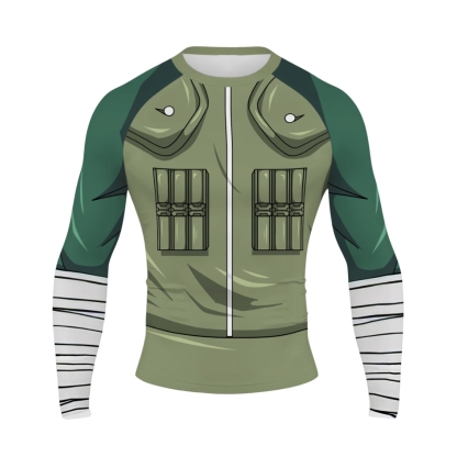 Rock Lee Men Long Sleeve Compression Shirt