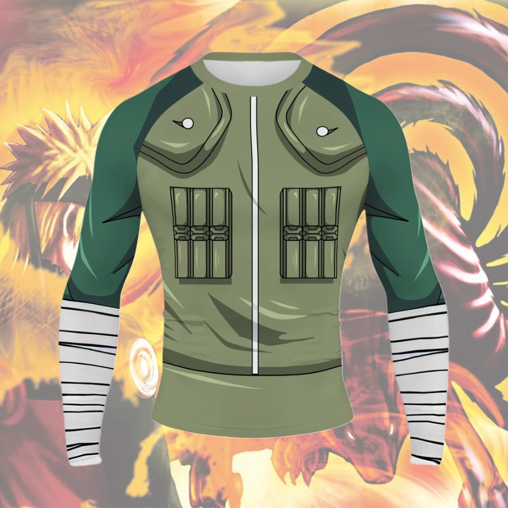 Rock Lee Men Long Sleeve Compression Shirt