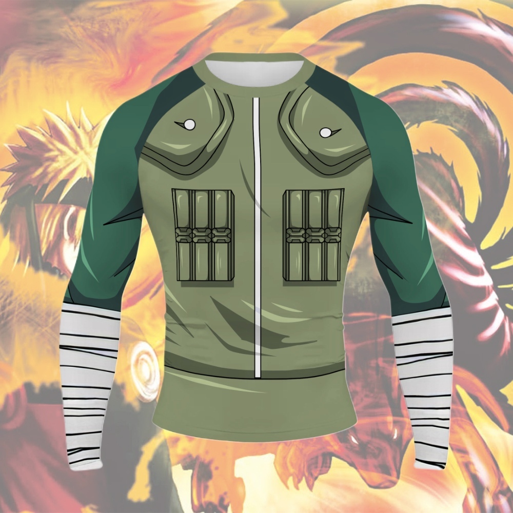 Rock Lee Men Long Sleeve Compression Shirt
