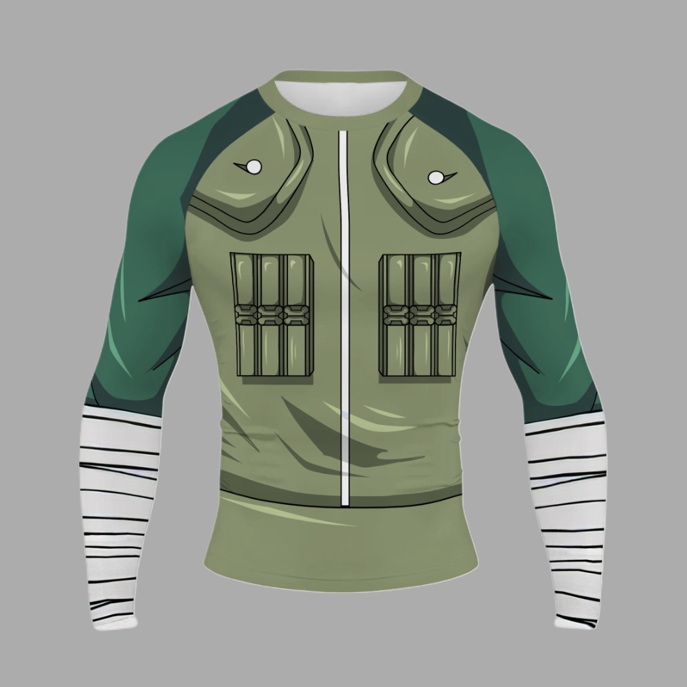 Rock Lee Men Long Sleeve Compression Shirt