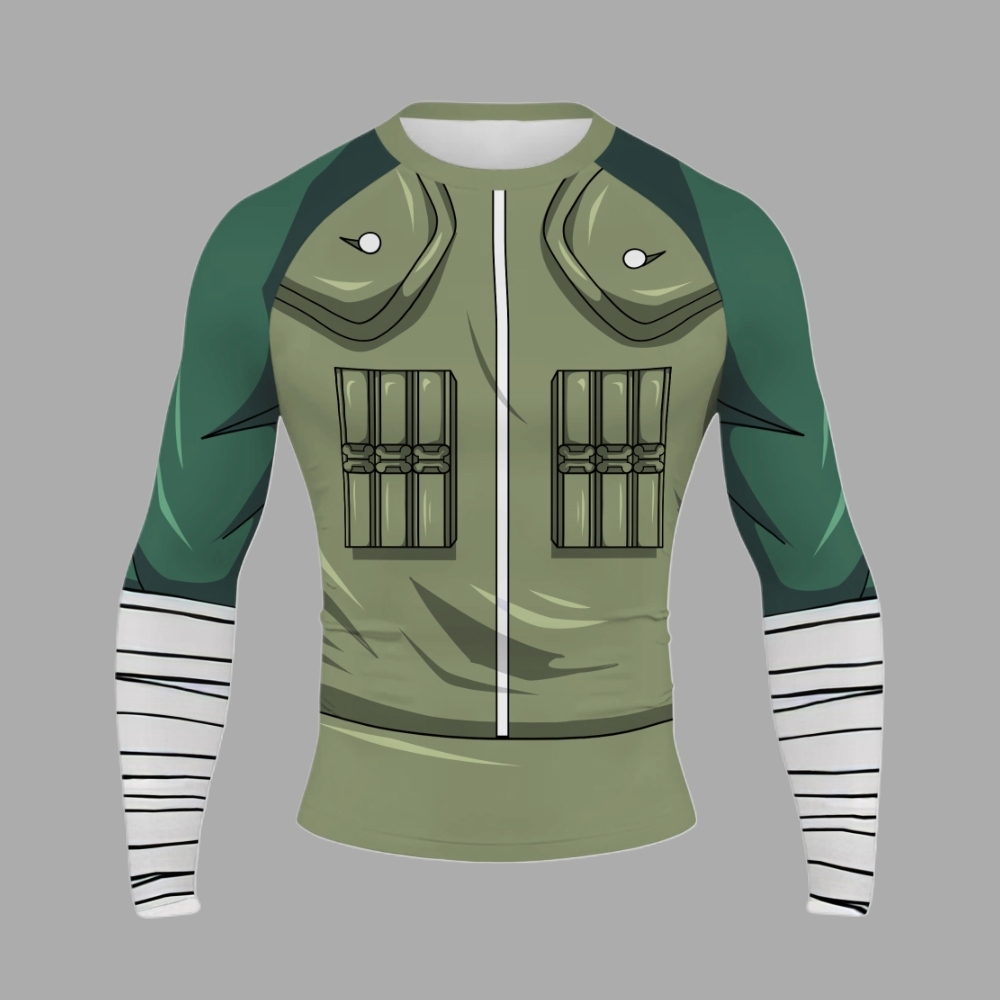 Rock Lee Men Long Sleeve Compression Shirt
