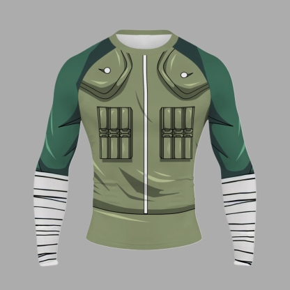 Rock Lee Men Long Sleeve Compression Shirt