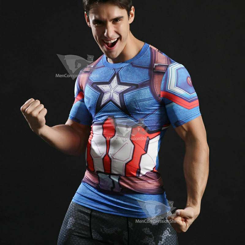 Rogers Short Sleeves Sports Compression Shirt For Men