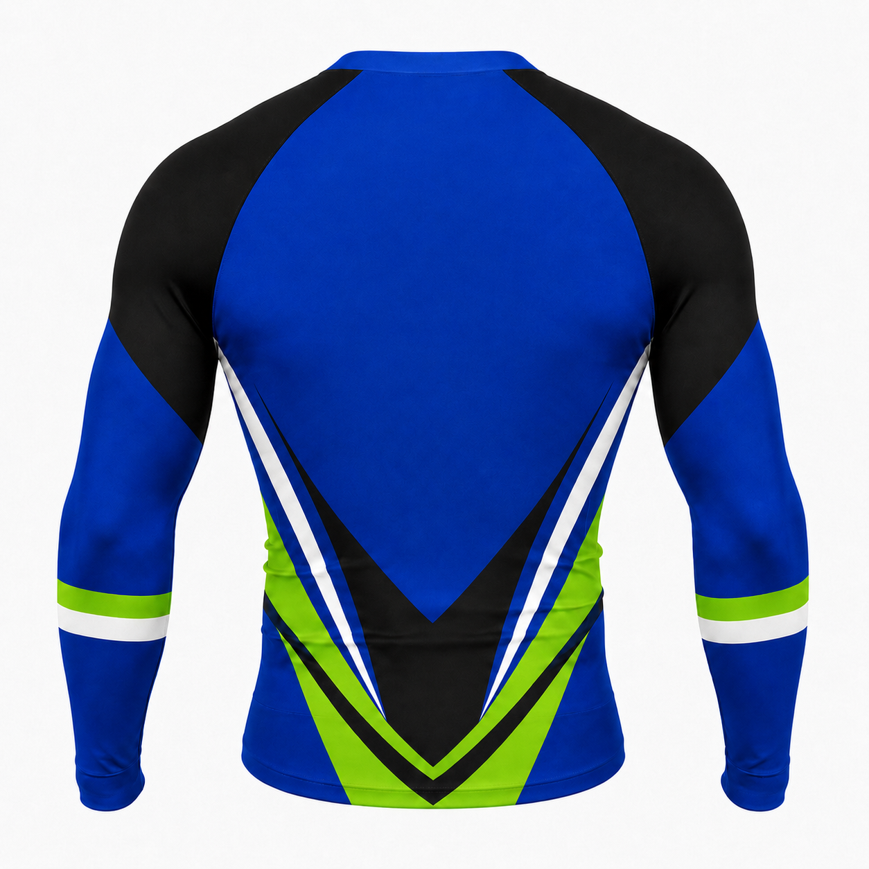 Sharp Chevron Royal Blue Customizable Long Sleeve Compression Shirt
