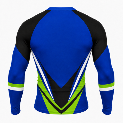 Sharp Chevron Royal Blue Customizable Long Sleeve Compression Shirt
