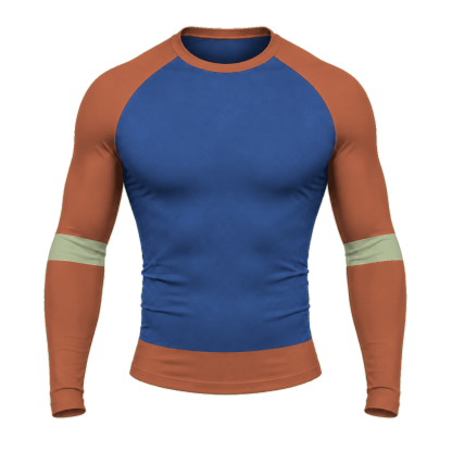 Sage Raglan Colorblock Royal Blue Customizable Long Sleeve Compression Shirt