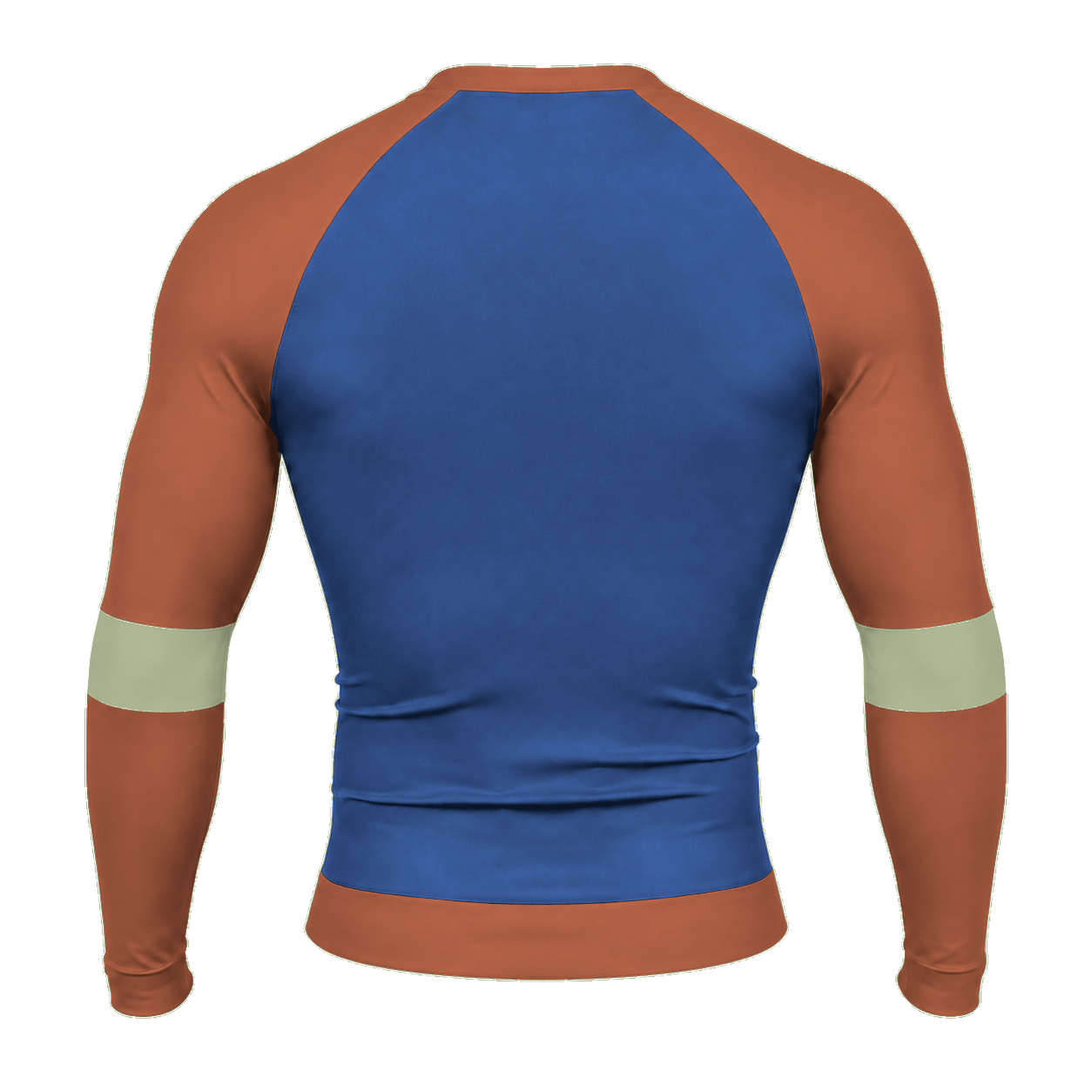 Sage Raglan Colorblock Royal Blue Customizable Long Sleeve Compression Shirt