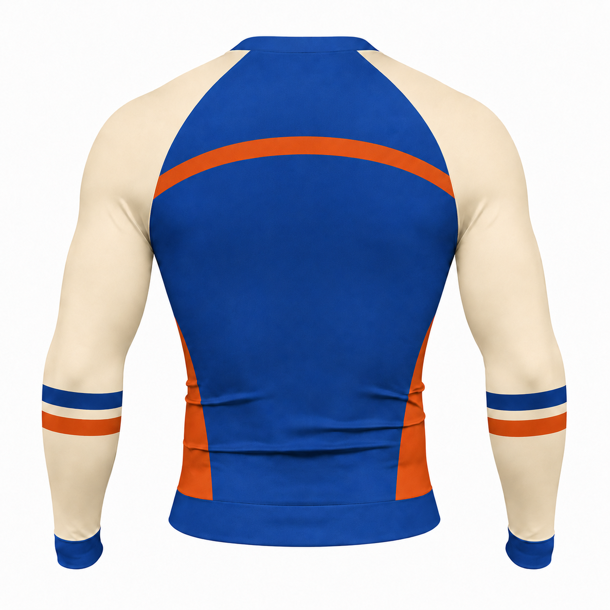 Side Panel Royal Blue Primary White Accent Customizable Long Sleeve Compression Shirt