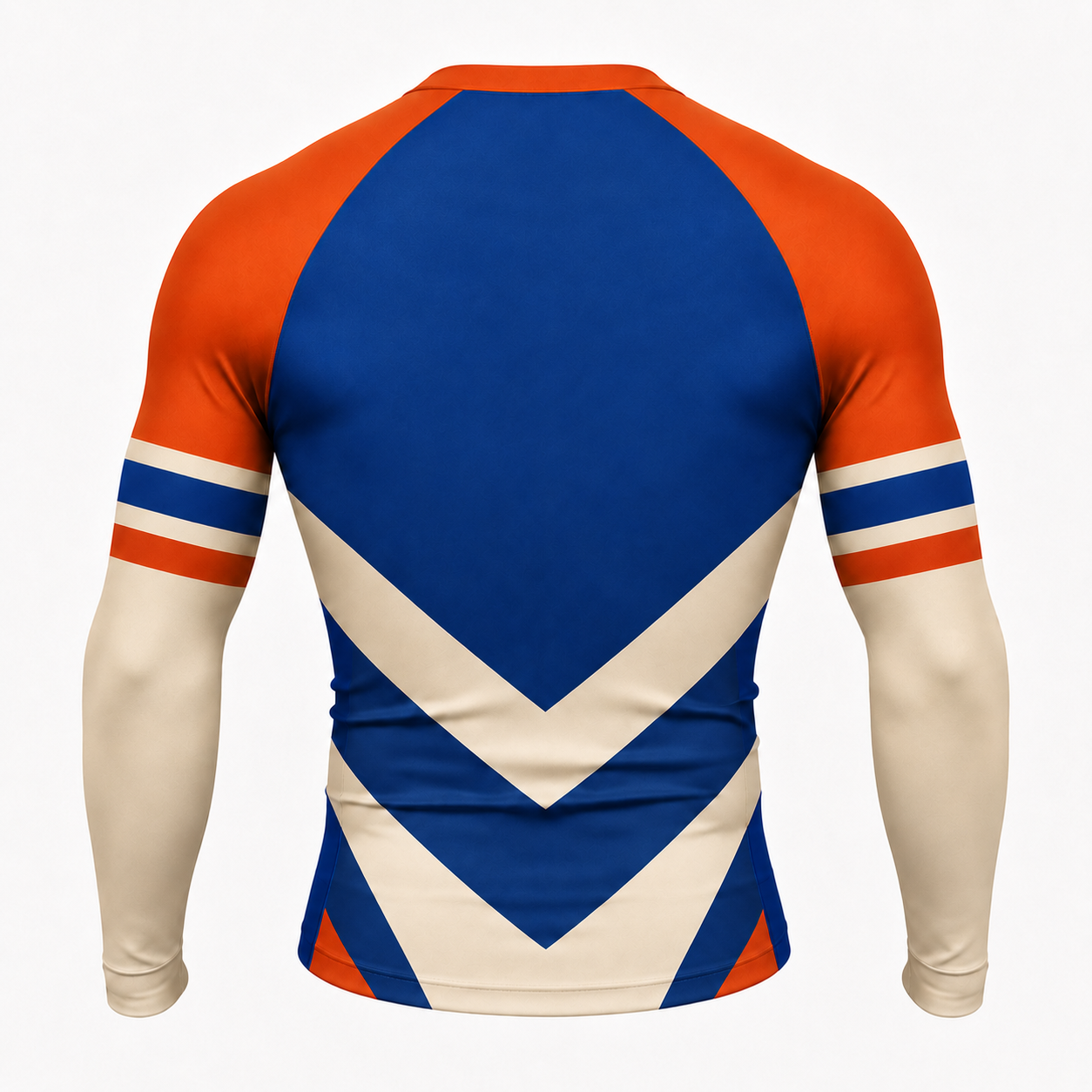 Stacked Chevron Royal Blue Customizable Long Sleeve Compression Shirt