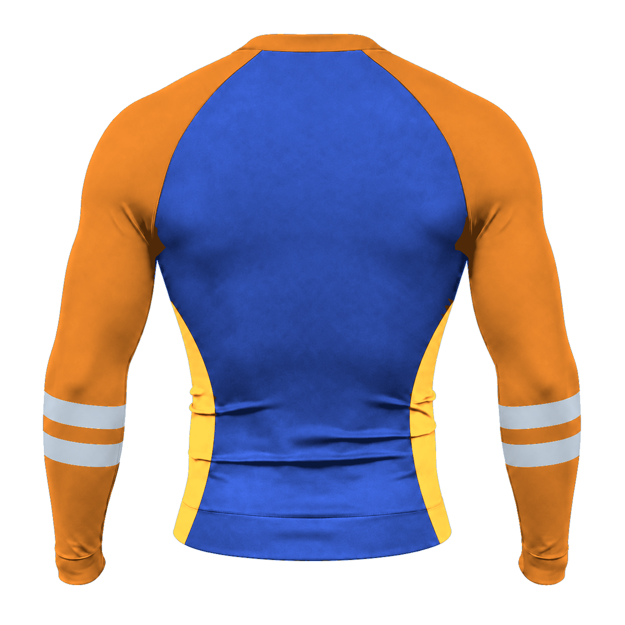 Side Panel Double Stripe Royal Blue Customizable Long Sleeve Compression Shirt