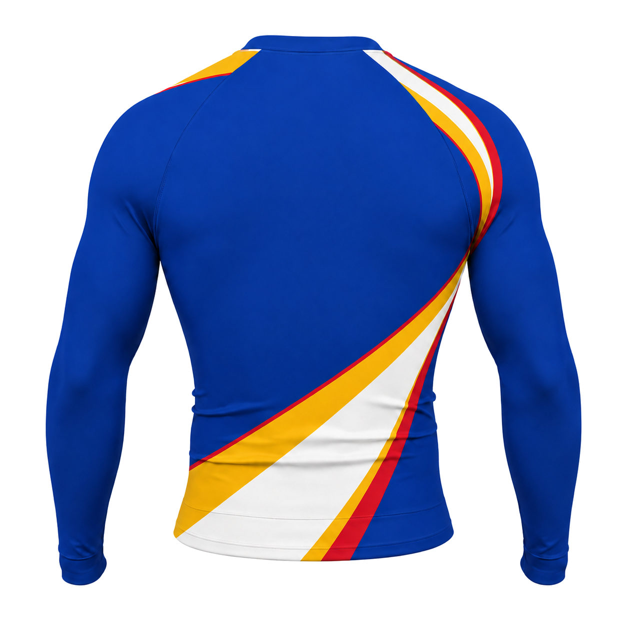 Diagonal Sash Royal Blue Primary White Accent Customizable Long Sleeve Compression Shirt