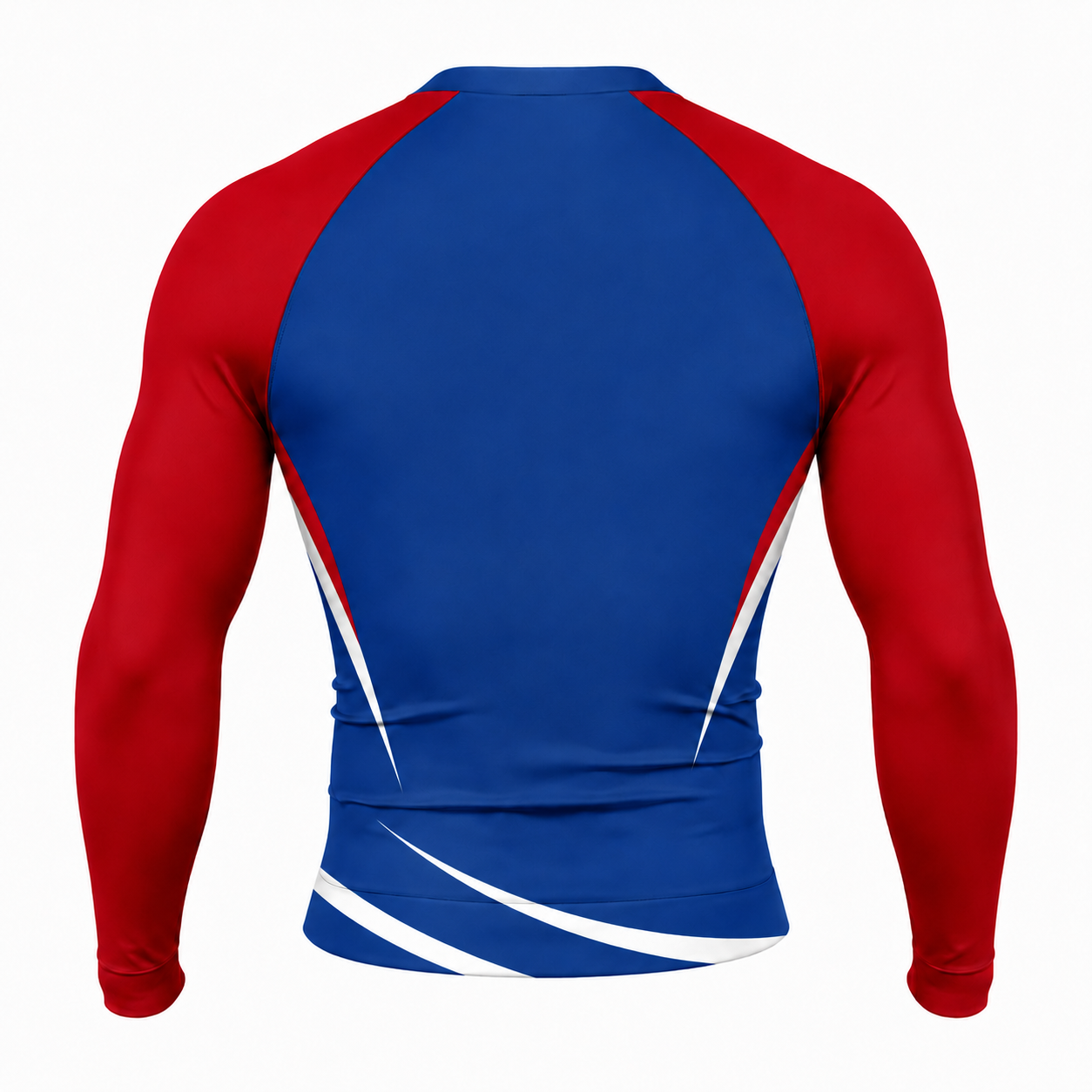 Curved Side Panel Royal Blue Customizable Long Sleeve Compression Shirt