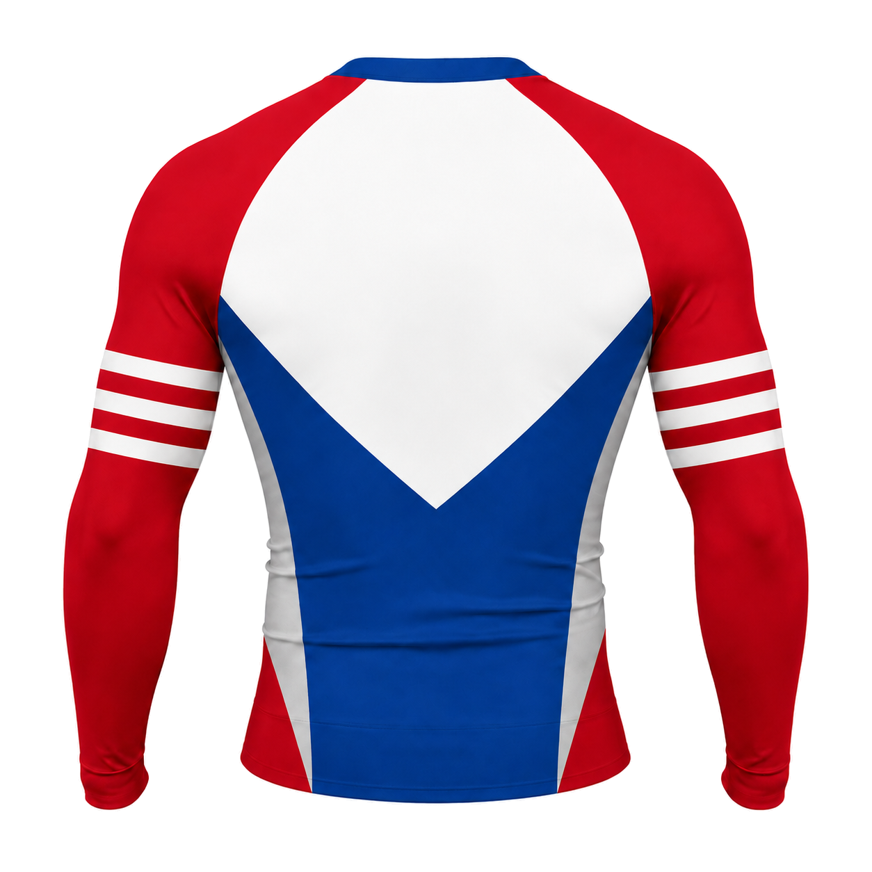 Double Chevron Red Customizable Long Sleeve Compression Shirt