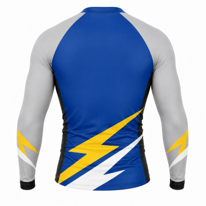 Lightning Sash Royal Blue Customizable Long Sleeve Compression Shirt