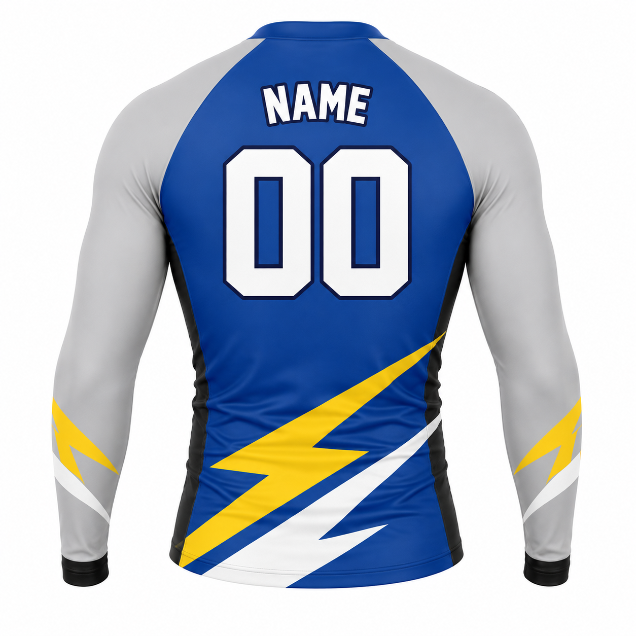 Lightning Sash Royal Blue Customizable Long Sleeve Compression Shirt