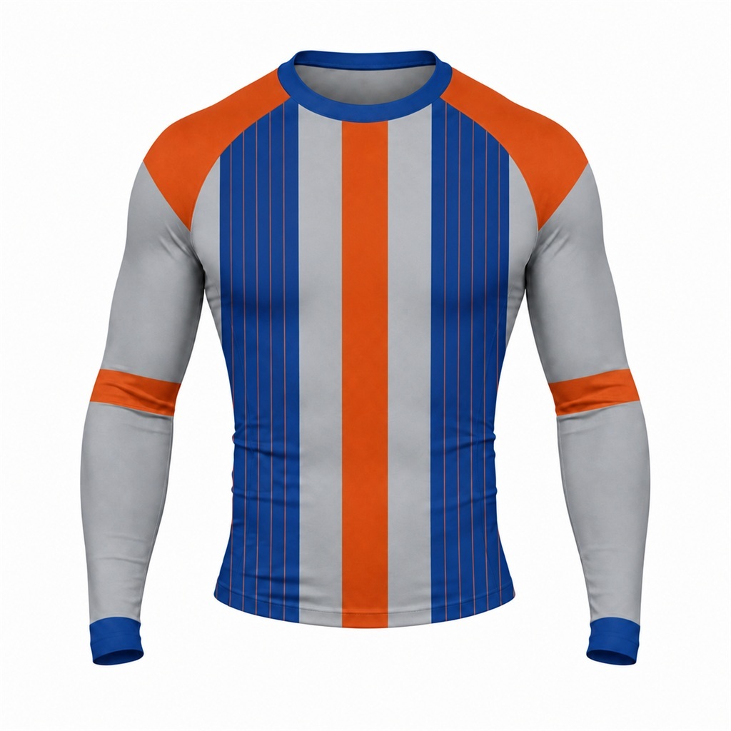 Royal RoadGray Performance Customizable Long Sleeve Compression Shirt front customization preview