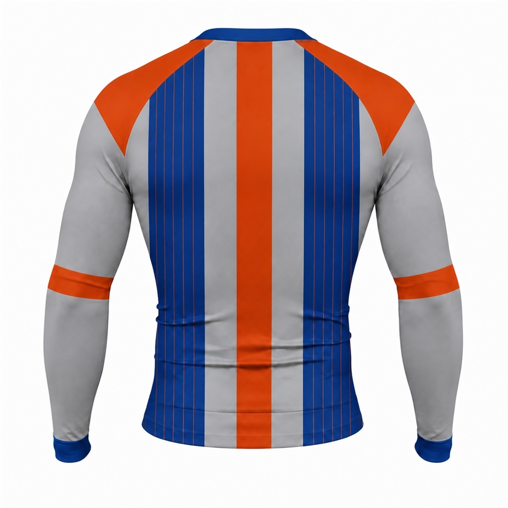 Royal RoadGray Performance Customizable Long Sleeve Compression Shirt back customization preview