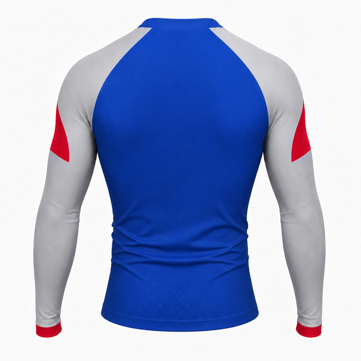 Royal Silver Red Diamond Customizable Long Sleeve Compression Shirt back customization preview