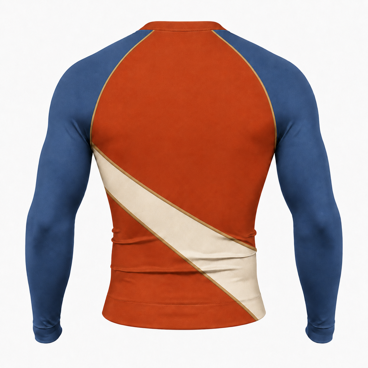 Rust Denim Bone Pennant Flow Customizable Long Sleeve Compression Shirt back customization preview