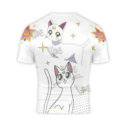 Sailor Moon Artemis White Short Sleeve Compression Shirt